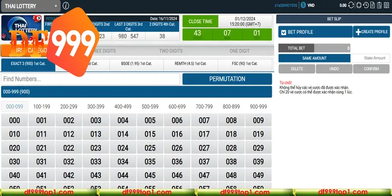 Xổ số Thái vô cùng mới lạ tại DF999